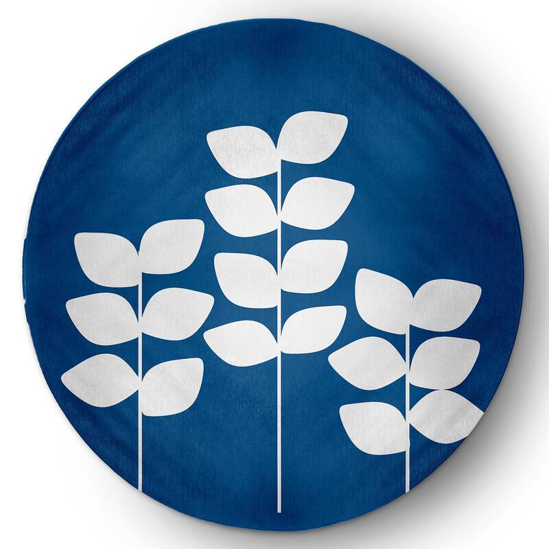 Simple Stems Spring Chenille Indoor/Outdoor Rug - Dark Cobalt Blue - 5' Round