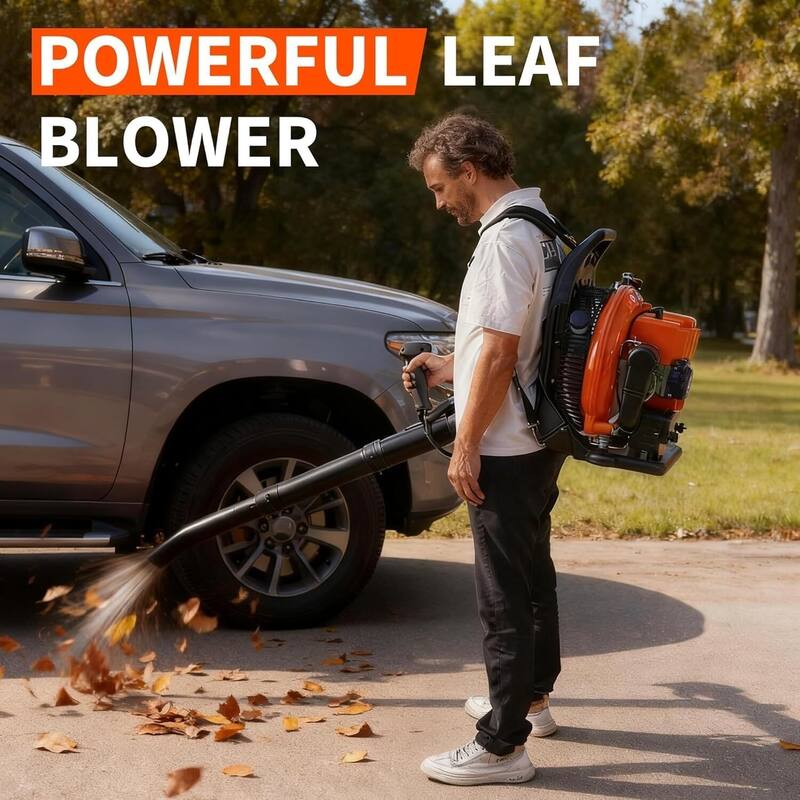 Backpack Durable Gas Powered Leaf Blower 4.0 HP 66cc 2-Cycle 880 CFM 320 MPH - N/A