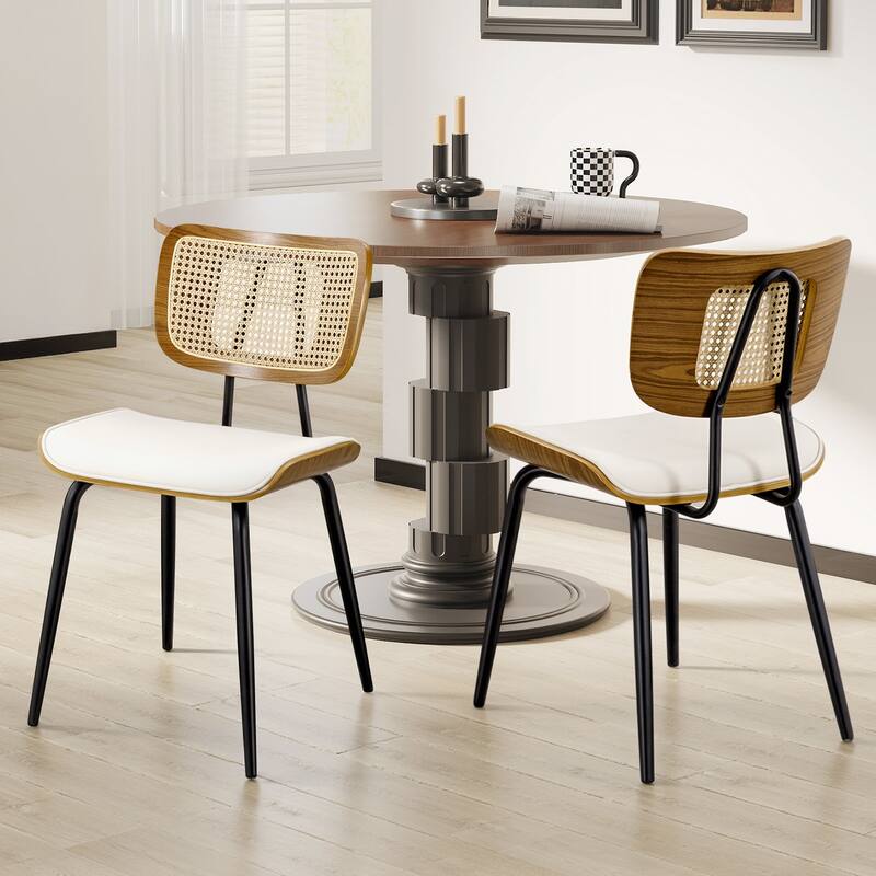 Faux Leather Upholstered Dining Chairs Set of 2/4 - 33.5"H x 19.3"W x 23"D