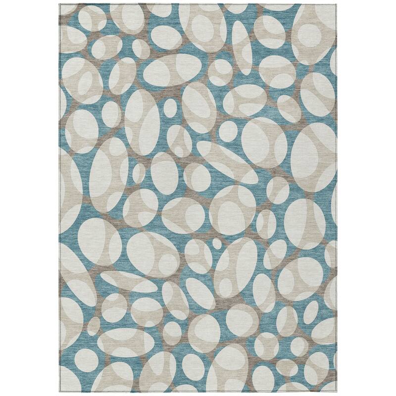 Machine Washable Indoor/ Outdoor Contemporary Saline Chantille Rug