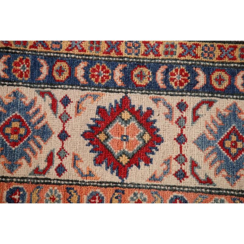 Red Traditional Kazak Area Rug Hand-Knotted Wool Carpet - 6'9" x 9'7"