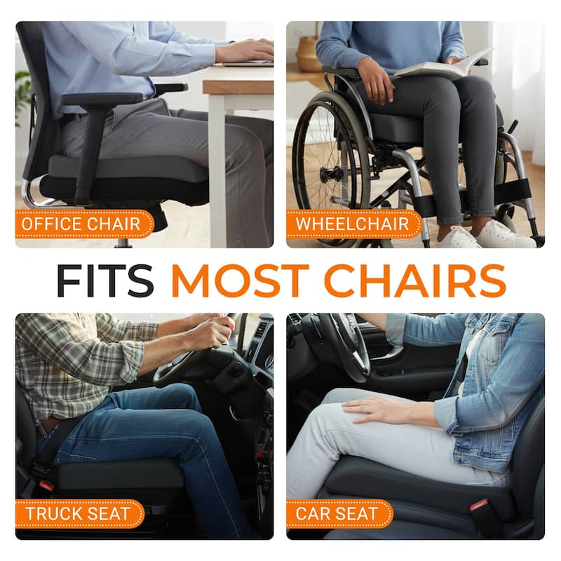 Cheer Collection Ultra Supportive Memory Foam Extra-Large Seat Cushion