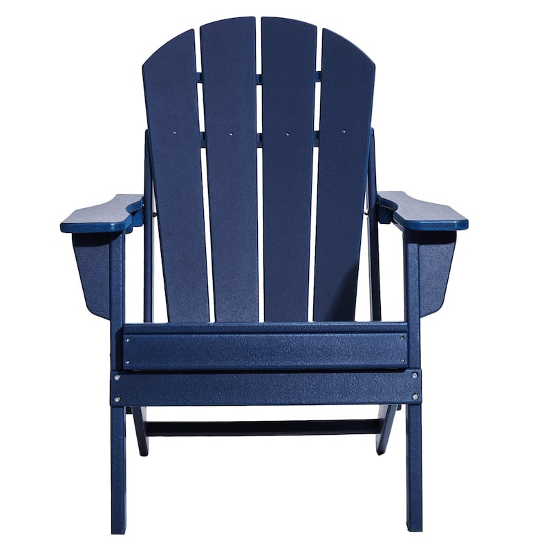 Set of 2 HDPE Folding Adirondack Chair with Wider Seat and Curved Backrest Ideal for Outdoor Use - 31.5 × 29.7 × 36.0 in