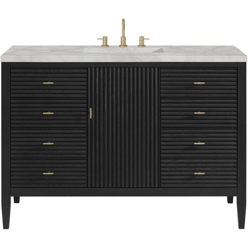 James Martin Vanities 485-V48-FVSL Myrrin 48" Free Standing Single - Carbon Oak - Oak Finish