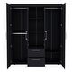 preview thumbnail 4 of 12, Modern wardrobe 70" H, multiple internal storage, Black