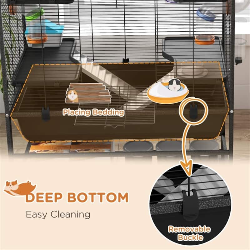 Hamster Cage with Four wheels and storage shelf - 32.3"L x 18.1"W x 42.9"H