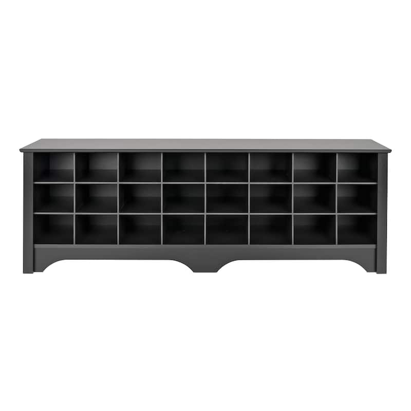 Prepac 24 pair Shoe Storage Cubby Bench, Multiple Finishes