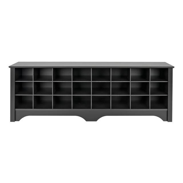 Prepac 24 pair Shoe Storage Cubby Bench, Multiple Finishes