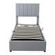 preview thumbnail 17 of 16, Twin Size Upholstered Platform Bed with a Hydraulic Storage System, Beige