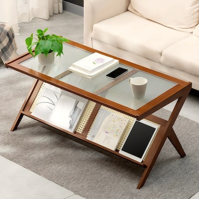 Mid Century Modern Rattan Coffee Tables
