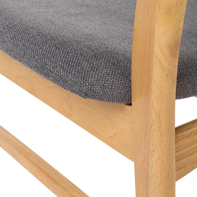 Solid Wood Dining Chairs with Upholstered Seat, Open Back, Set of 2