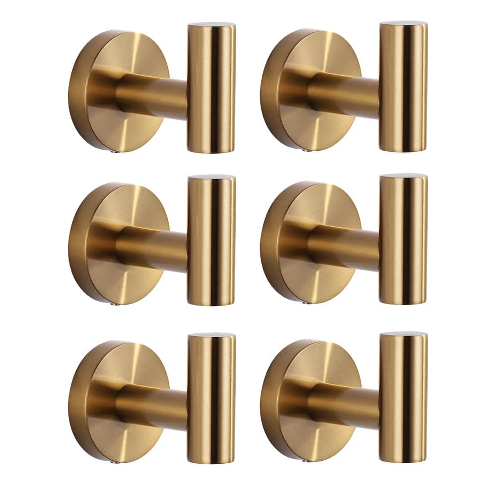 WOWOW Stainless Steel J-Hook Robe/Towel Hook 6-Pack