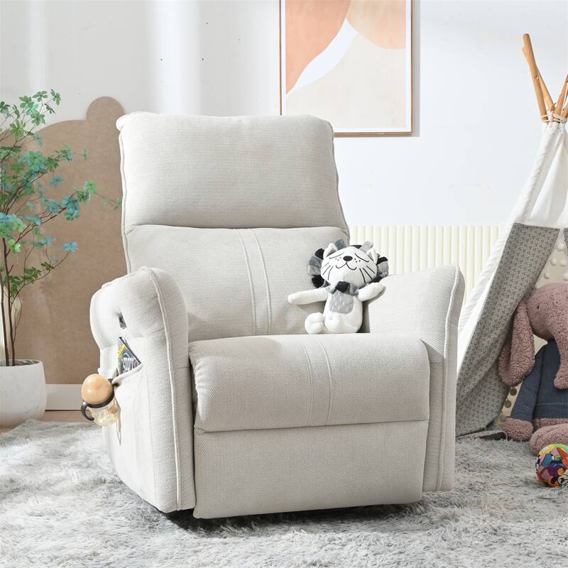 270° Swivel Electric Recliner Chair - Power Rocker for Small Spaces, Living Room & RV (Fabric)