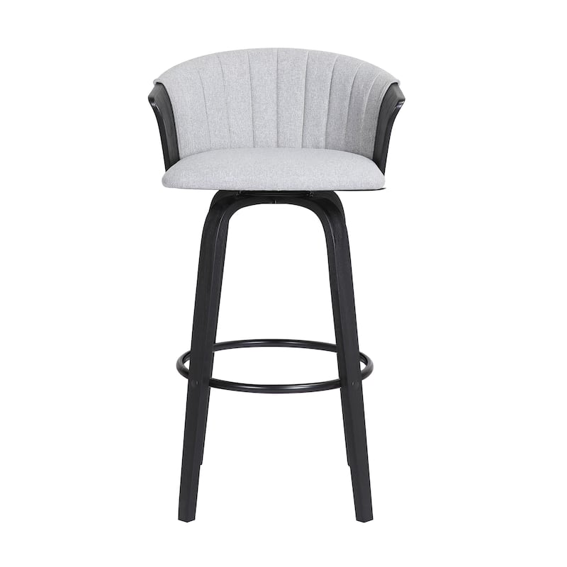 Diana Upholstered Wood Bar or Counter Height Swivel Stool