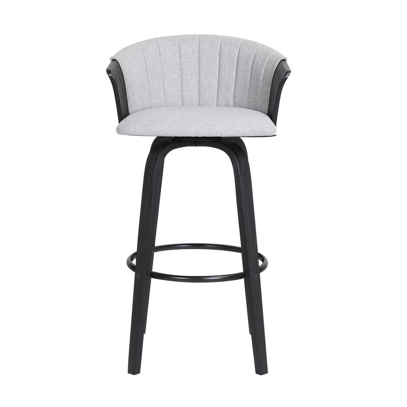 Diana Upholstered Wood Bar or Counter Height Swivel Stool