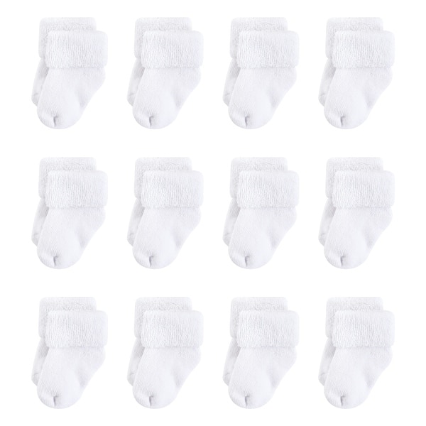 slide 1 of 1, Touched by Nature Baby Unisex Organic Cotton Socks, White Terry 0-6 Months - White Terry