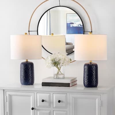 SAFAVIEH Lighting Huxley 22-inch Ceramic LED Table Lamp (Set of 2) - 13" W x 13" L x 22" H