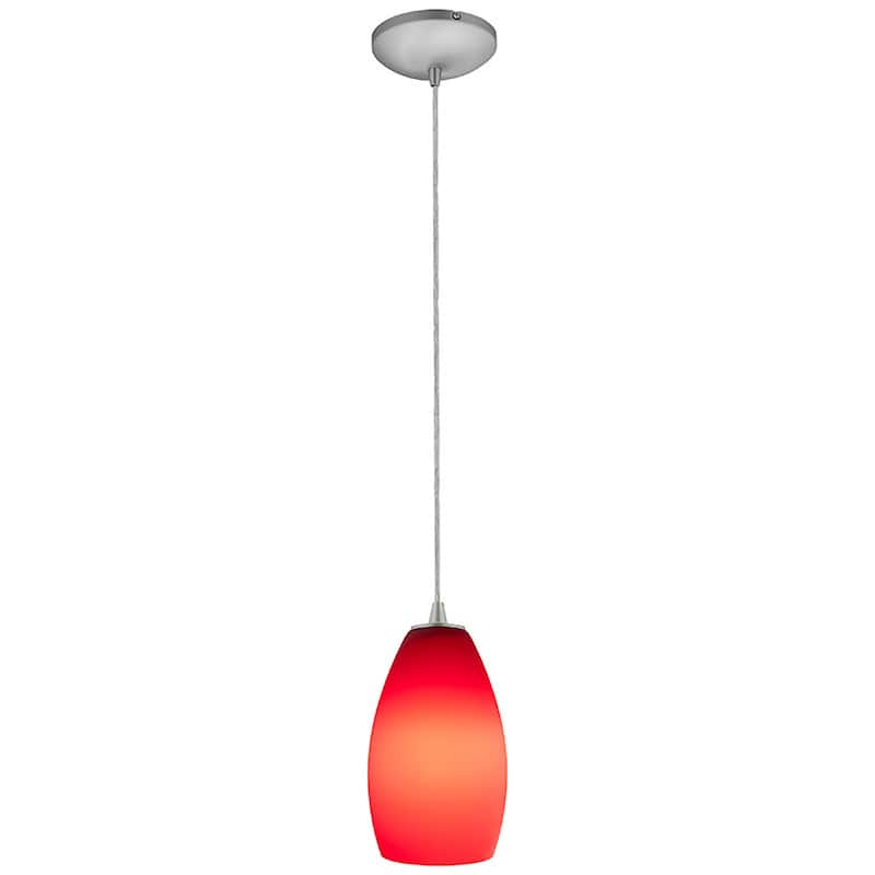 Access Lighting Champagne 1 Light LED Pendant - 5" Wide with Red Glass