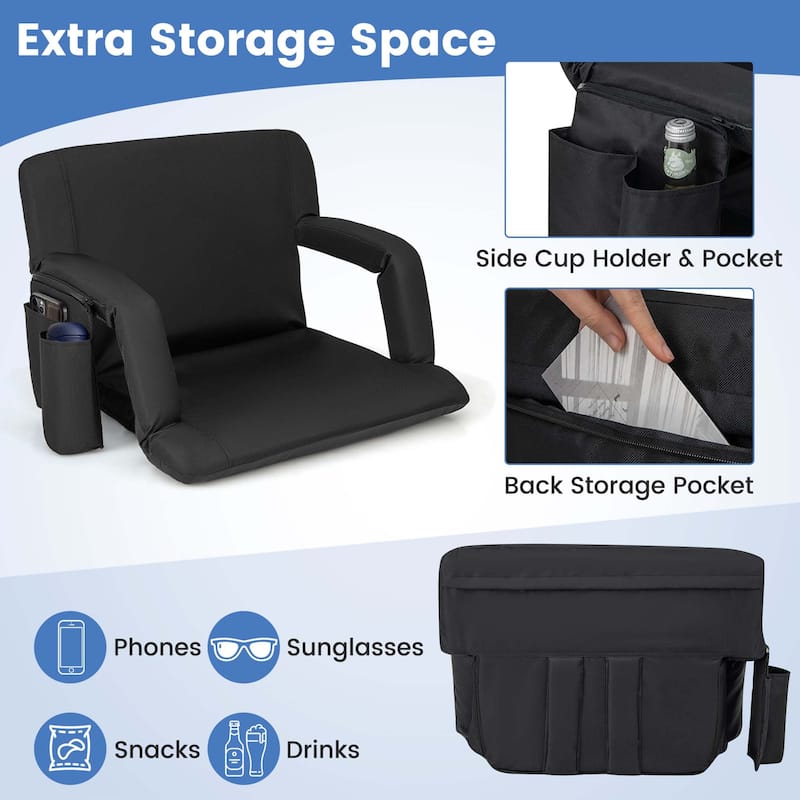Costway 1/2 PCS Stadium Seat for Bleachers Bleacher Chair with 6