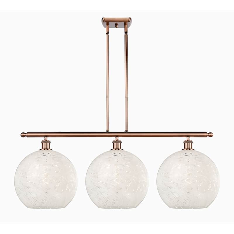Innovations Lighting 516-3I-14-39-White Mouchette-Indoor Pendant White - Antique Copper / White Mouchette