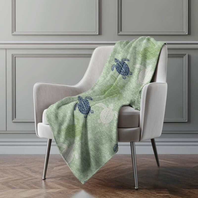 Premium Machine Washable ASB192 Turtle Sherpa Throw Blanket