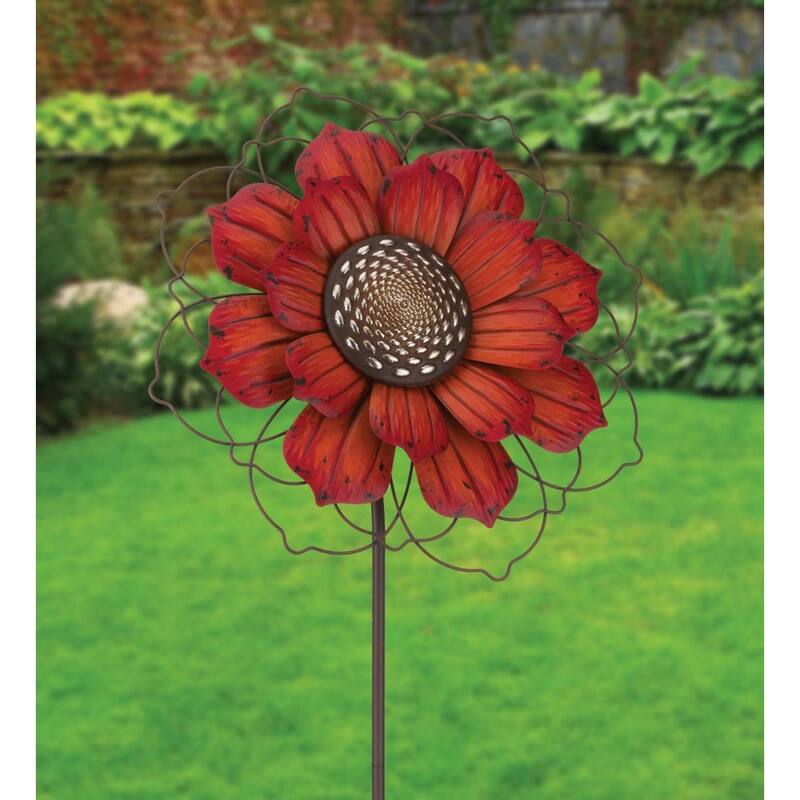 Giant Rustic Flower Stake - Red - 21"x7.5"x62"