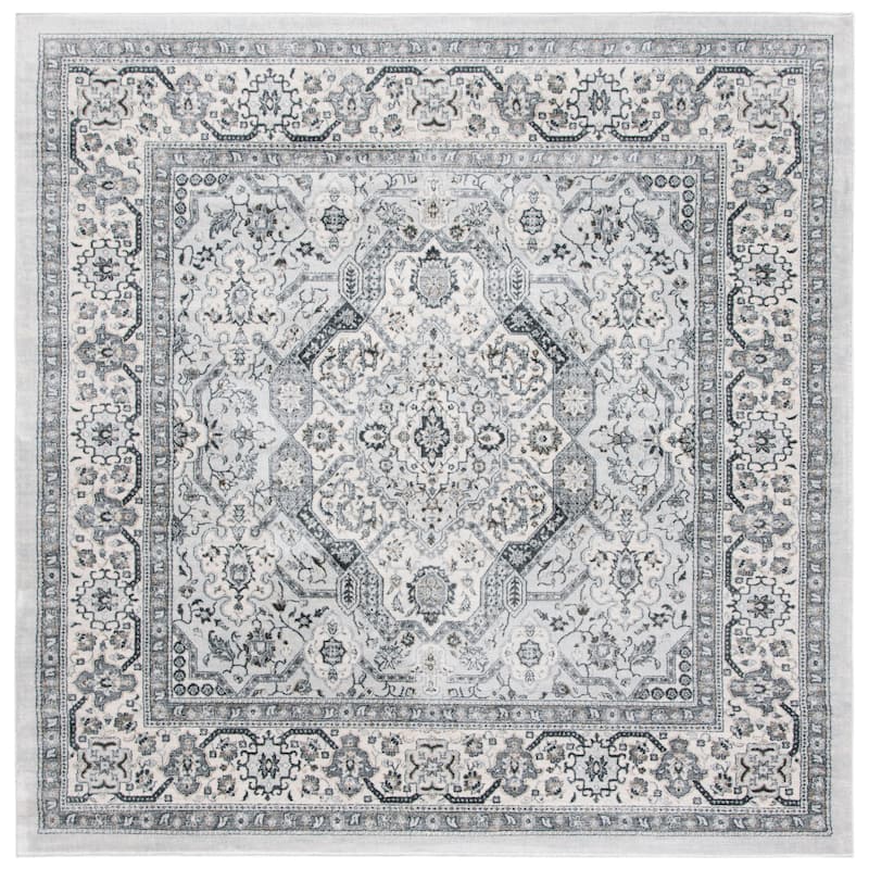 SAFAVIEH Isabella Minola Traditional Oriental Rug - 4' - Light Grey/Cream - Square