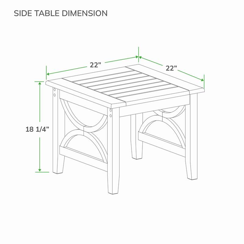 Cambridge Casual Lowell Teak Outdoor Side Table