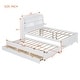 preview thumbnail 6 of 25, Full Size Wooden LED Platform Bed with Trundle & Storage Headboard with Drawers, White