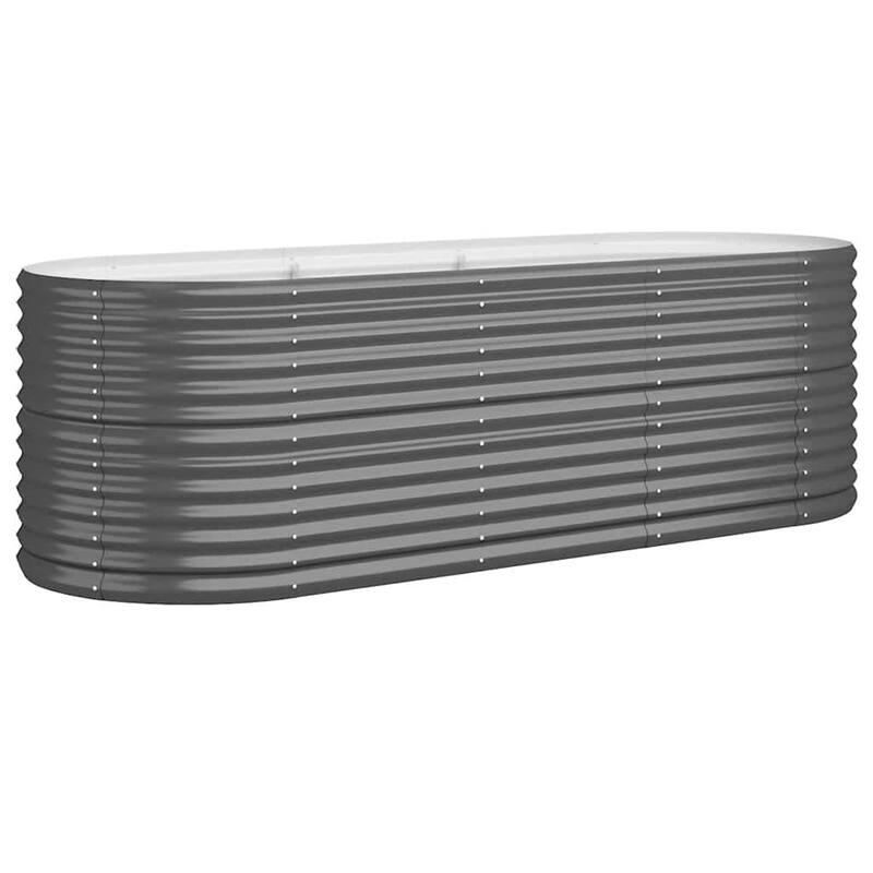 vidaXL Raised Garden Bed Raised Flower Bed Galvanized Steel Outdoor Planter