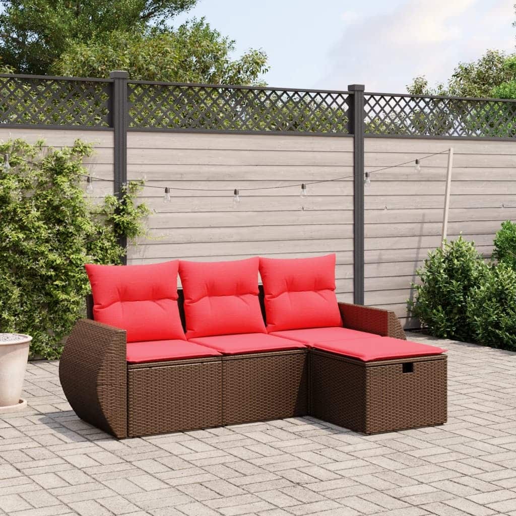 Modular Outdoor Corner Sofa Set with Cushions - 21.7" x 24.4" x 27.2"