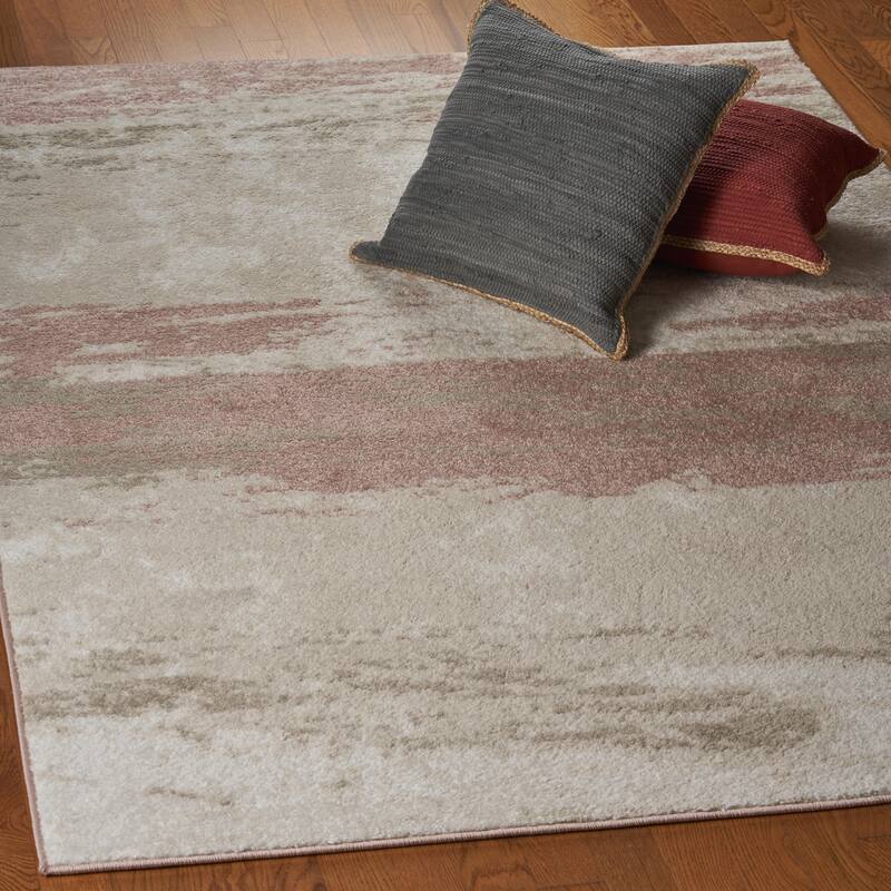 Sevita Ivory/Blush Abstract Area Rug