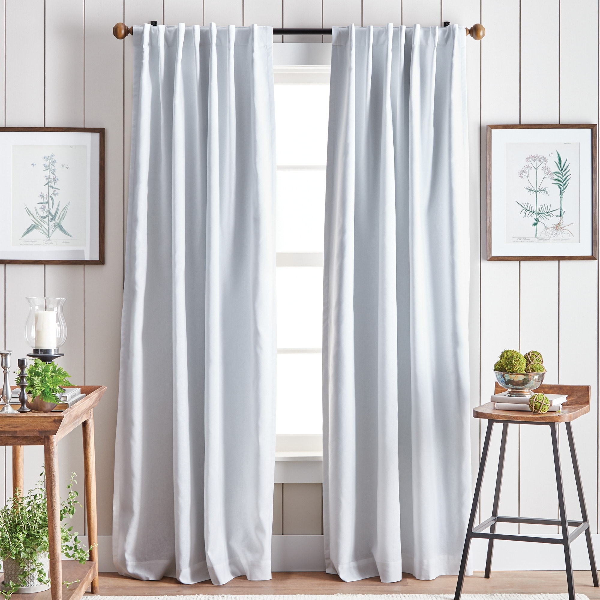 Martha Stewart Lido Linen Back Tab Curtain Panel Pair