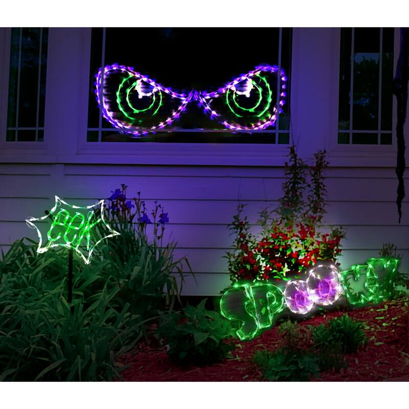 LED Lighted EEK Sign Outdoor Halloween Decoration - 22"