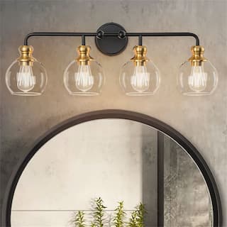4-Light Dimmable Vanity Light with Clear Glass Shades