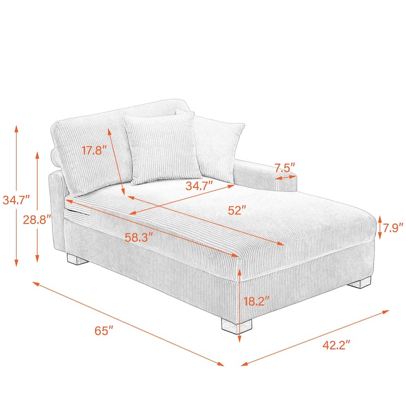 Modern Modular Sectional Sofa Corduroy Chaise Lounges