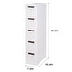 preview thumbnail 17 of 16, Javlergo White Stripe Narrow Storage Cabinet 3/4/5-Layer Rolling Bathroom Organizer with Drawers Wheels for Bathroom Living Room