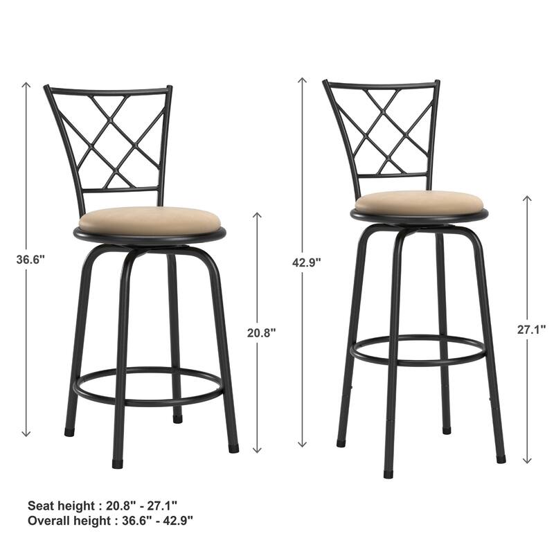 Avalon Cross Adjustable Swivel Stools (Set of 3) by iNSPIRE Q Classic