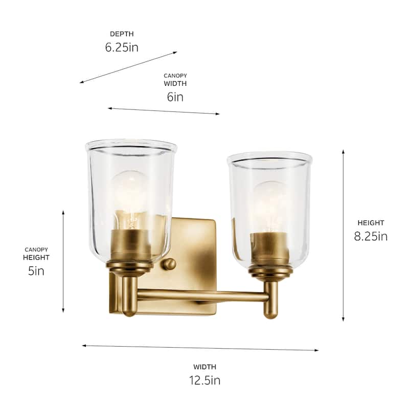 Kichler Lighting Shailene Bathroom Vanity Light with Clear Glass