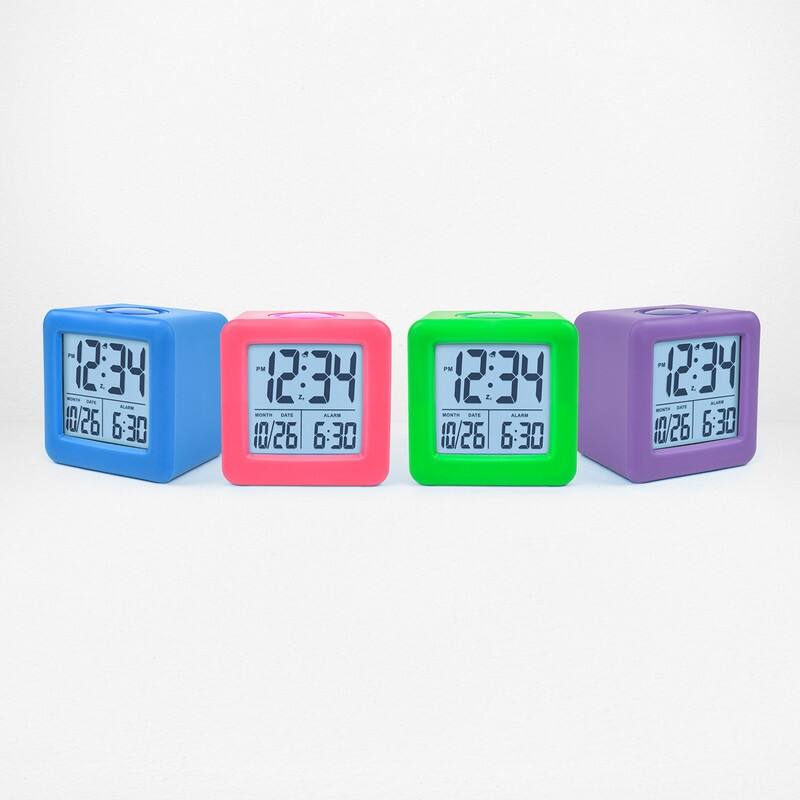 Equity by La Crosse Green Soft Cube LCD Alarm Clock with Smart Light