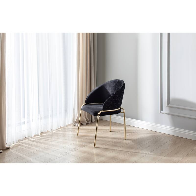 Onyx Chair With Gold Legs - Beige - 21 x 22.5 x 33.5 - Black