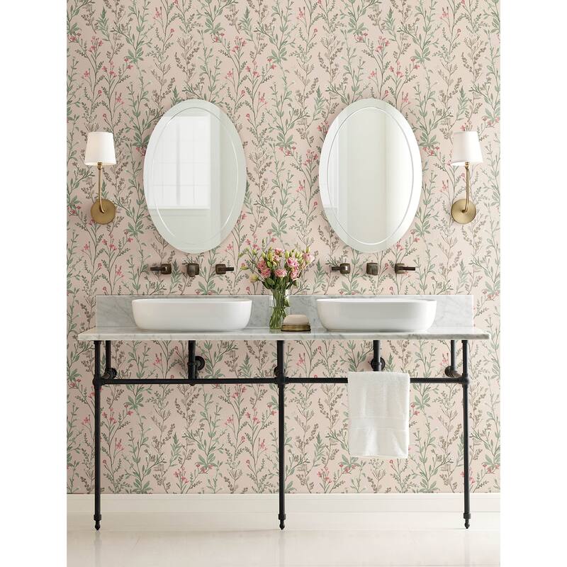 Chesapeake Laverne Blush Wildflowers Wallpaper