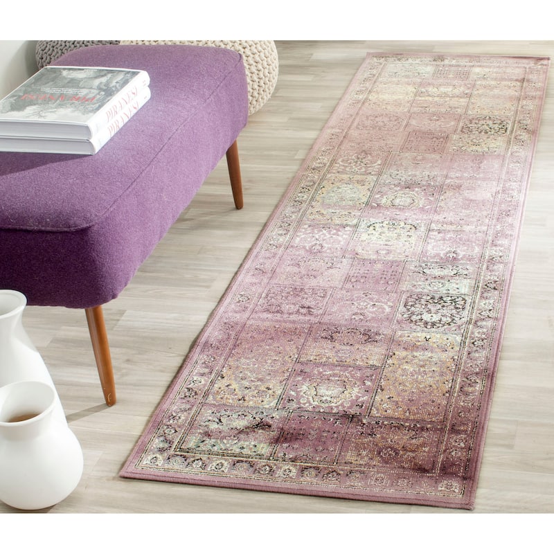 SAFAVIEH Vintage Distressed Boho Rosella Oriental Rug - 2'2" x 6' Runner - Purple/Fuchsia
