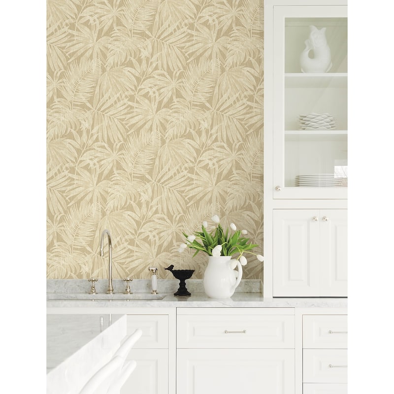 Chesapeake Sonny Light Brown Fronds Wallpaper
