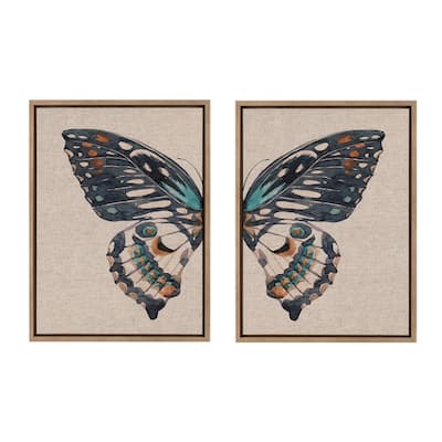 Sylvie Boho Butterfly Framed Canvas Art by Creative Bunch Studio