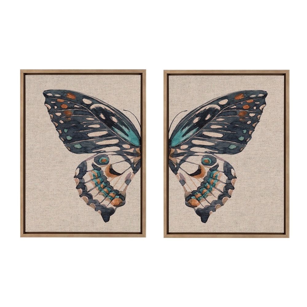 Sylvie Boho Butterfly Framed Canvas Art by Creative Bunch Studio