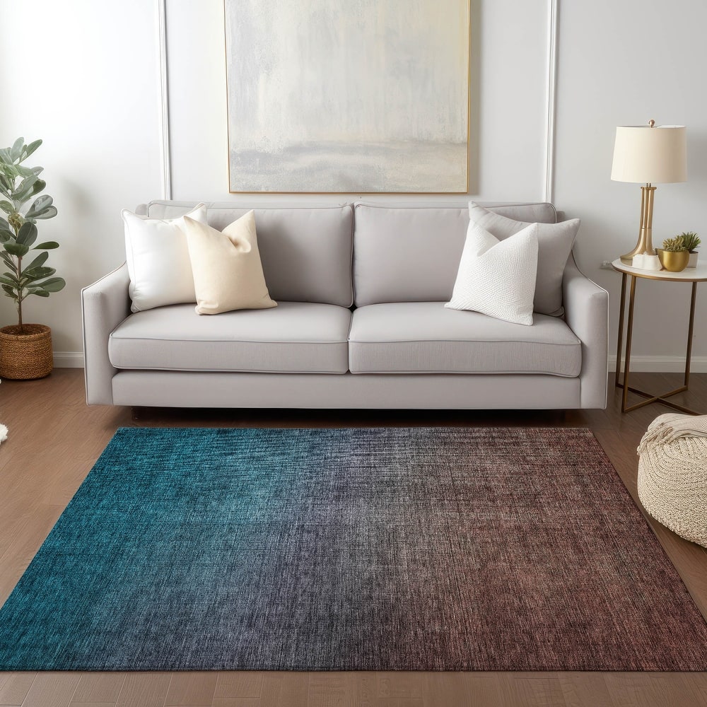 Machine Washable Indoor/ Outdoor Chantille Modern Ombre Rug