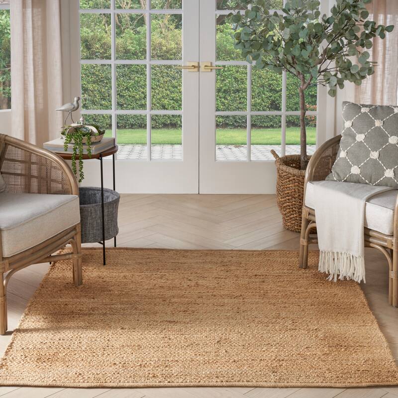 Nourison Natural Jute Indoor only Solid Area Rug