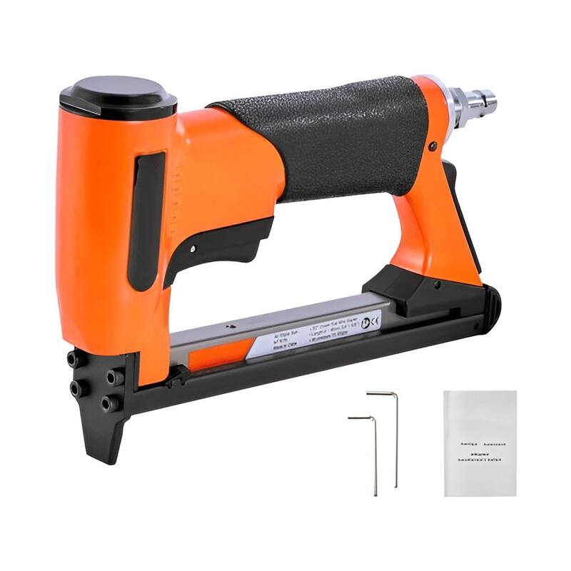Black-Orange Aluminum Alloy 21-Gauge Pneumatic Staple Gun with 150-Staple Capacity - 8.66 x 1.77 x 5.71