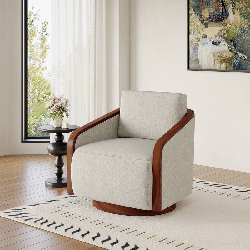 Modern Upholstered Swivel Accent Chair